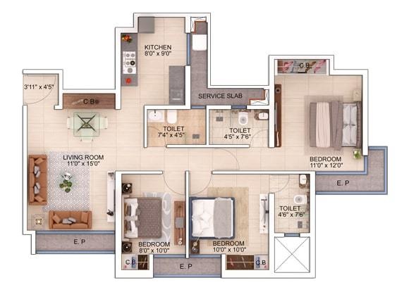 Floor Plan mahavir spring daffodils p3 Floor Plan Floor Plan