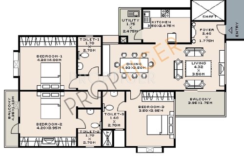 Sobha Amber (3BHK+3T (1,773 sq ft) 1773 sq ft)