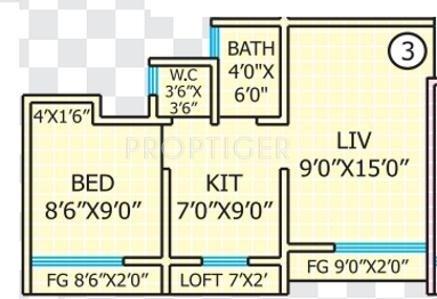 Rashmi Star City (1BHK+1T (480 sq ft) 480 sq ft)