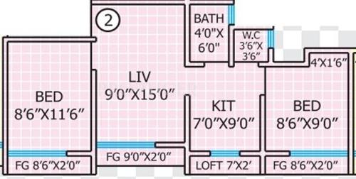 Rashmi Star City (2BHK+1T (999 sq ft) 999 sq ft)
