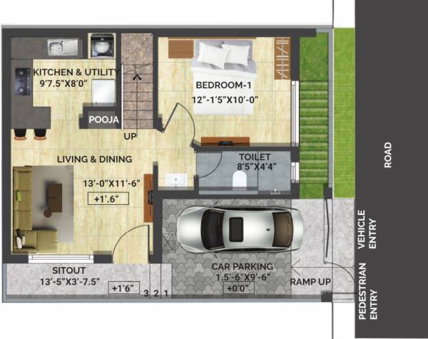  gokulam Floor Plan Ground Floor Plan