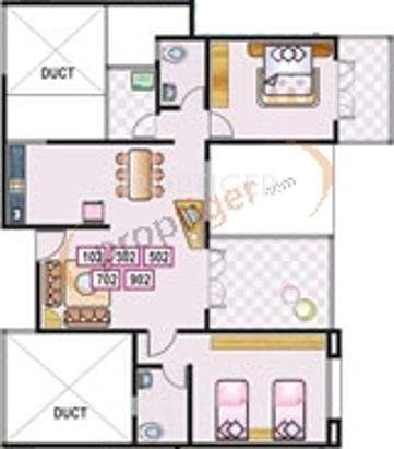 Mittal Sun Orion (2BHK+2T (1,010 sq ft) 1010 sq ft)