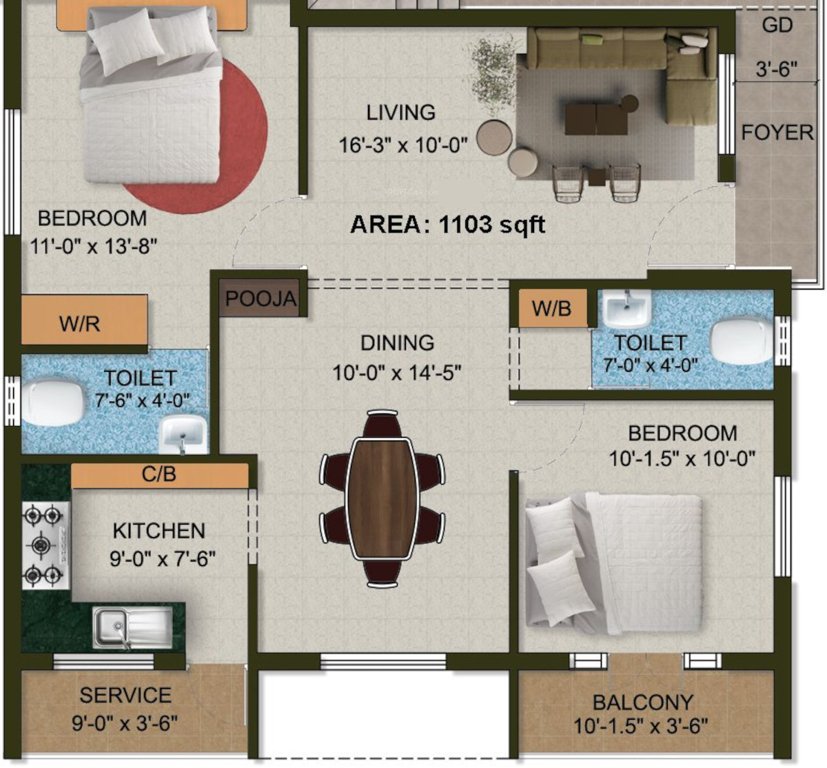  tulsi apartment Floor Plan Floor Plan