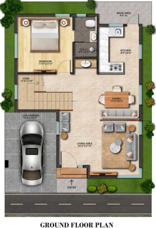  amigo villas Floor Plan Ground Floor Plan