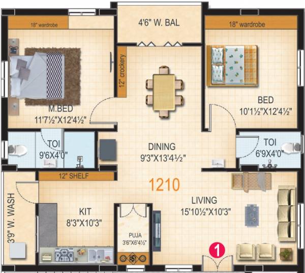  crown-block-a Floor Plan Floor Plan