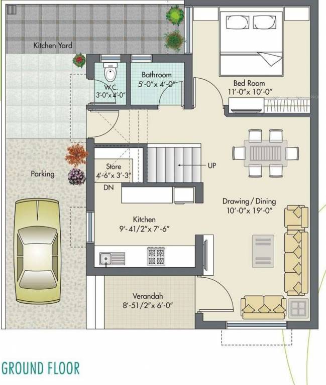  101 green homes Floor Plan Ground Floor Plan