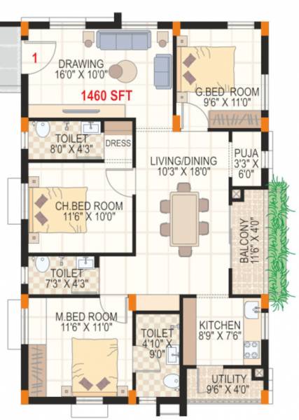  satpura-block-b Floor Plan Floor Plan