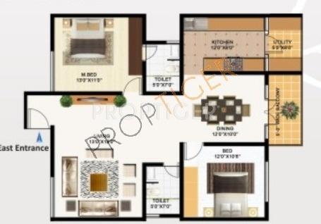 TG T G Solitaire (2BHK+2T (1,327 sq ft) 1327 sq ft)