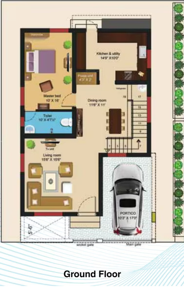 Ground Floor Plan sree-daksha-aazhini Floor Plan Ground Floor Plan