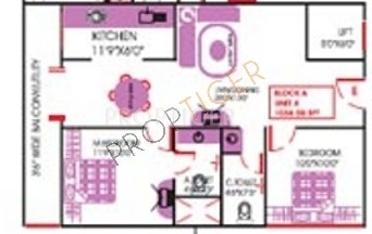 Arvind Arvinds Arkavathi K R Puram Floor Plan (2BHK+2T)