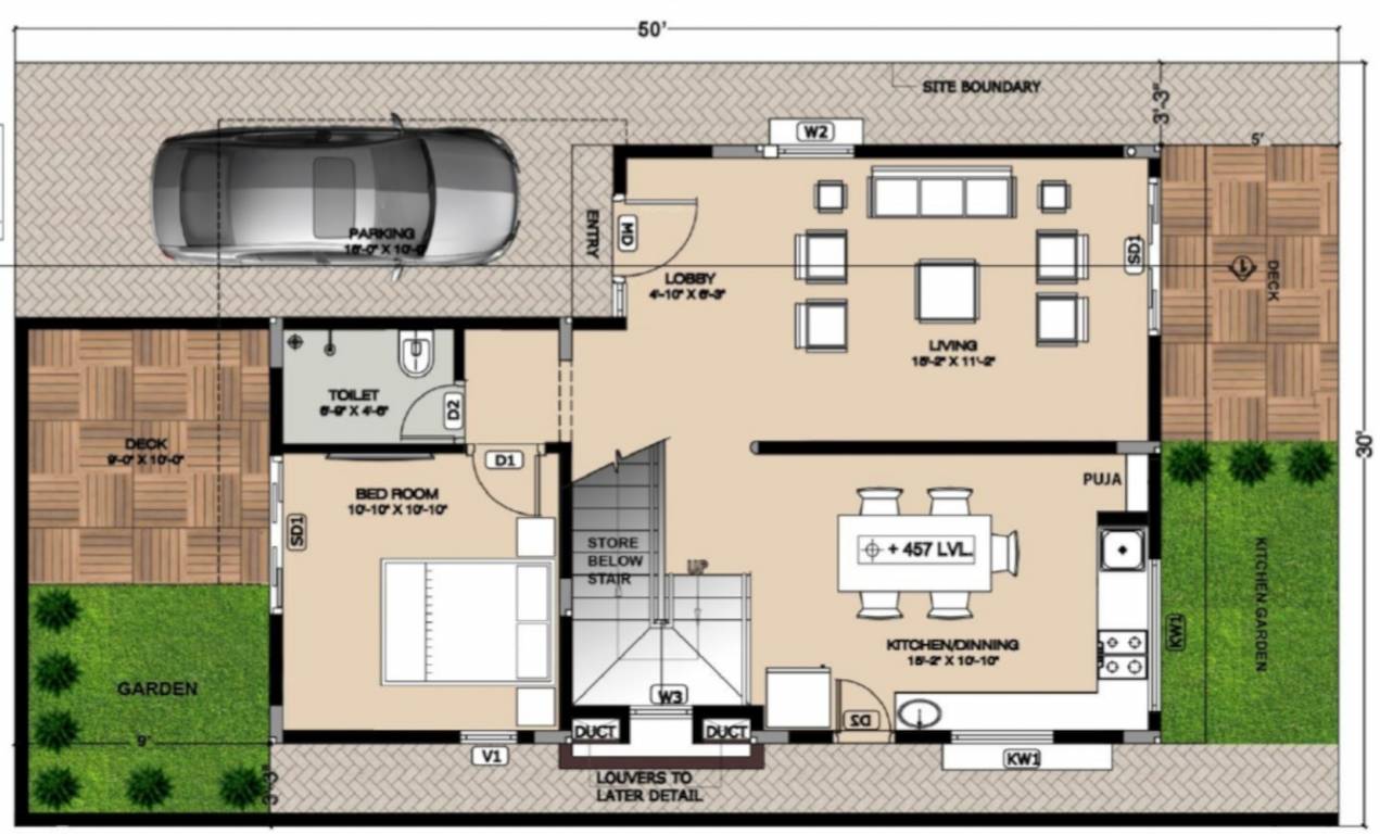  eco o2 zone villas Floor Plan Ground Floor Plan