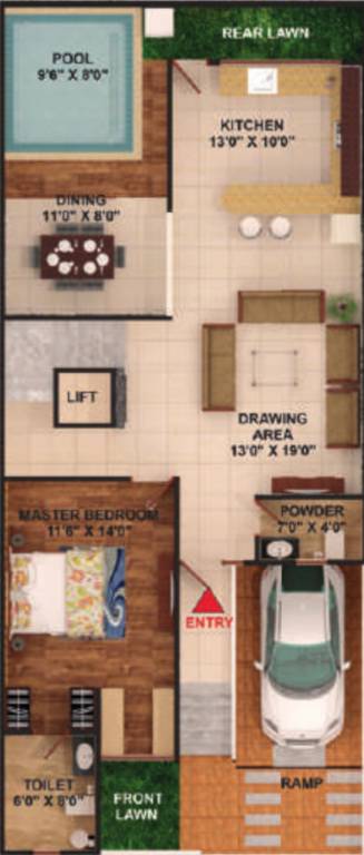 villa Floor Plan Ground Floor Plan