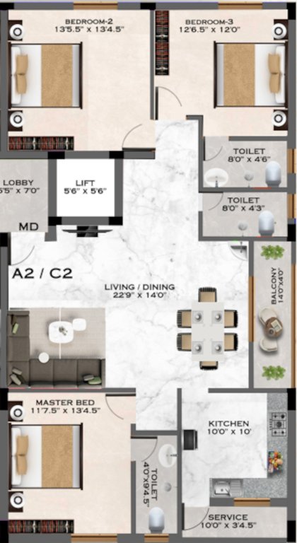 4 square Floor Plan Floor Plan