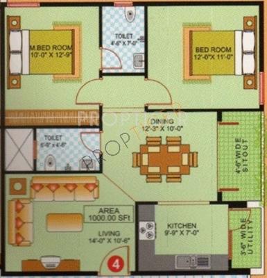 AR Propulsive Residency (2BHK+2T (1,000 sq ft) 1000 sq ft)