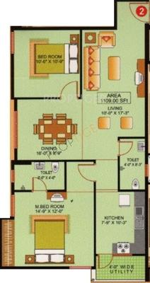 AR Propulsive Residency (2BHK+2T (1,109 sq ft) 1109 sq ft)