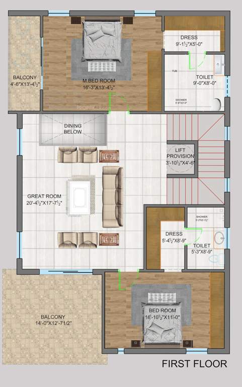  vrinda luxury villas Floor Plan First Floor Plan
