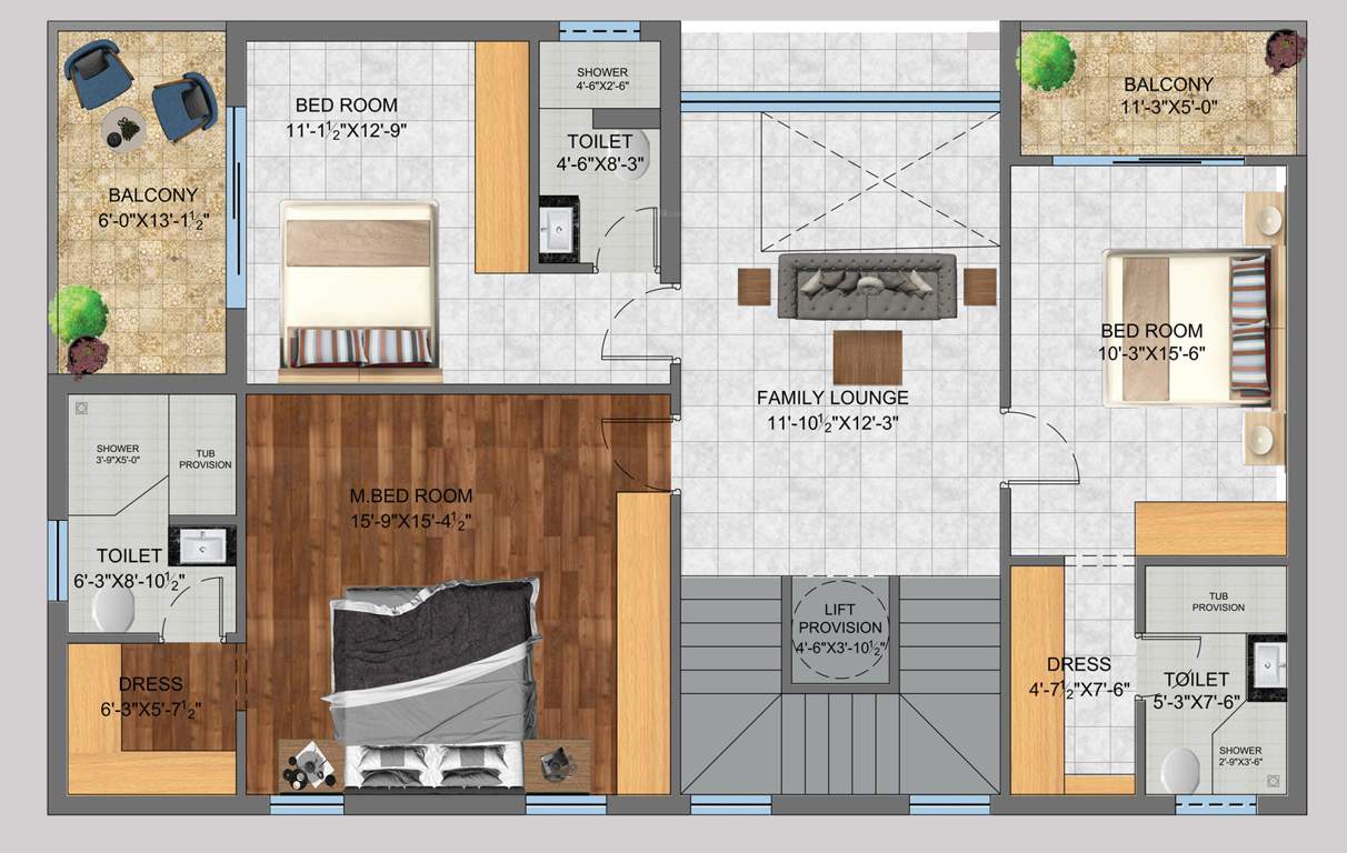  vrinda luxury villas Floor Plan First Floor Plan