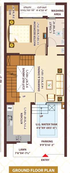  bungalow-71 Floor Plan Ground Floor Plan