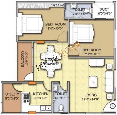 Amigo Sri Sai Royale (2BHK+2T (882 sq ft) 882 sq ft)