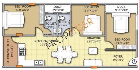 Amigo Sri Sai Royale (2BHK+2T (972 sq ft) 972 sq ft)