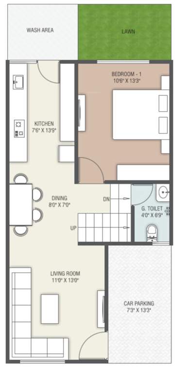  anusthan bungalows Floor Plan Ground Floor Plan