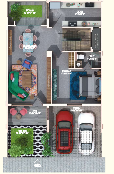  sansaar phase ii spring villa Floor Plan Ground Floor Plan
