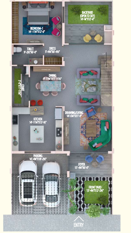  sansaar phase ii spring villa Floor Plan Ground Floor Plan