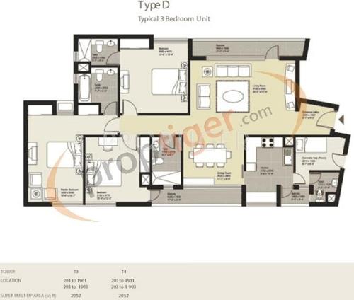 Unitech Horizon (3BHK+3T (2,052 sq ft) 2052 sq ft)