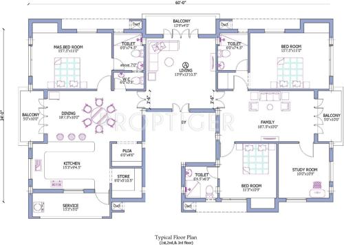 Firm Damera Royale (3BHK+3T (2,500 sq ft)   Study Room 2500 sq ft)