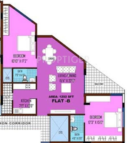 Ever Aikya (2BHK+3T (1,202 sq ft) 1202 sq ft)