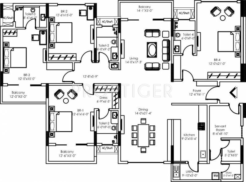 SNN Raj Spiritua (4BHK+4T (3,340 sq ft)   Servant Room 3340 sq ft)