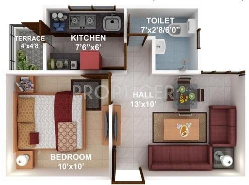 Fortune Soumya Atlantis (1BHK+1T (521 sq ft) 521 sq ft)