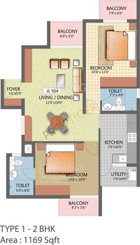 Unique Unique Signature (2BHK+2T (1,169 sq ft) 1169 sq ft) Unique Unique Signature (2BHK+2T (1,169 sq ft) 1169 sq ft)
