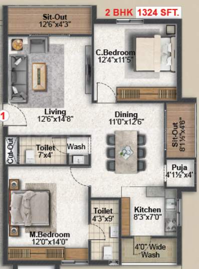  saanvi aurelia homes phase 1 Floor Plan Floor Plan