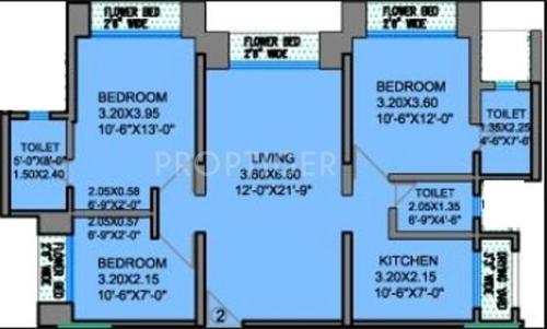 Ahuja Clubbe Life (3BHK+3T (1,260 sq ft) 1260 sq ft)