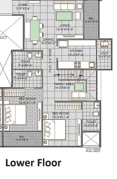 newtown ph 3 c bldg Floor Plan Lower Level Duplex Plan