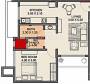 Bajaj International Realty Sterling Gurukrupa CHS Floor Plan (1BHK+1T)