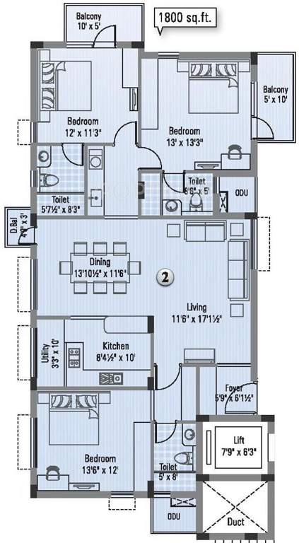 Appaswamy Luz Amor (3BHK+3T (1,800 sq ft) 1800 sq ft)