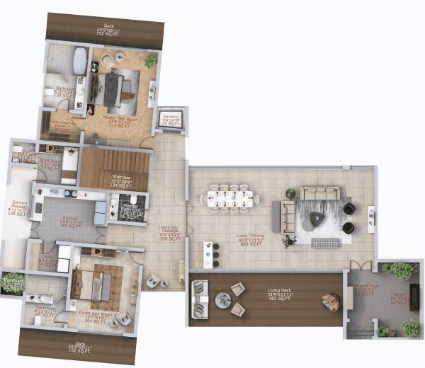  excelencia-bungalow Floor Plan Ground Floor Plan