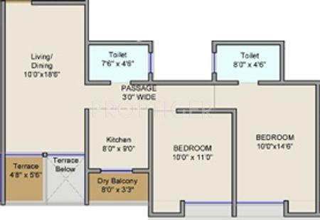 Imperial Alassio Ressidency (2BHK+2T (880 sq ft) 880 sq ft)