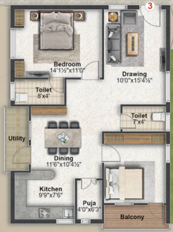  bai residency Floor Plan Floor Plan