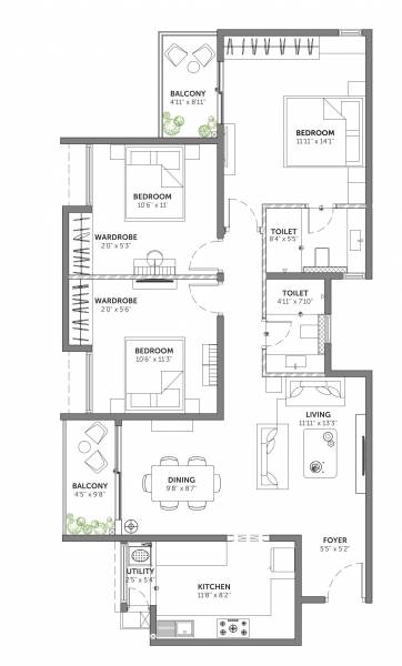  63-degree-east-tower-e Floor Plan Floor Plan