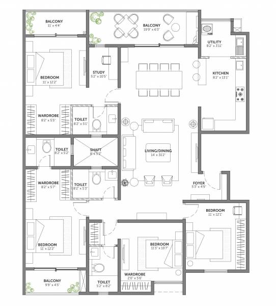  63-degree-east-tower-e Floor Plan Floor Plan