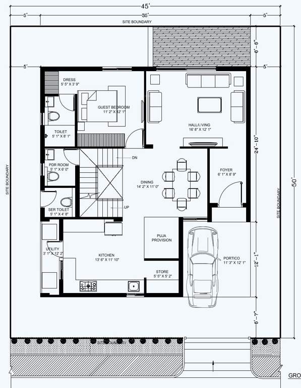  pranav grove park Floor Plan Ground Floor Plan