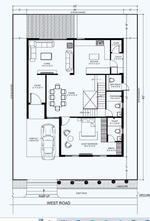 pranav grove park Floor Plan Ground Floor Plan