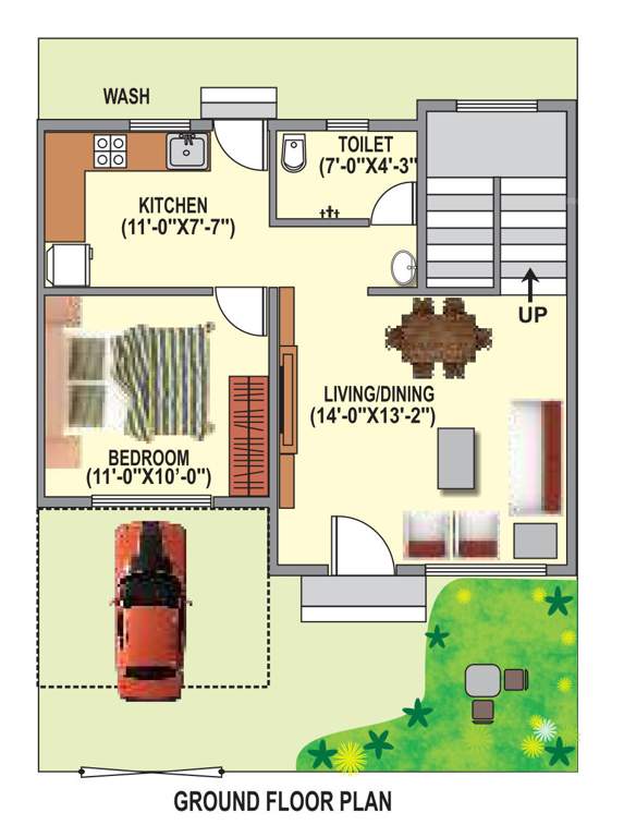  swami puram row houses a Floor Plan Ground Floor Plan