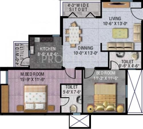 SR Sriven Splendour (2BHK+2T (1,160 sq ft) 1160 sq ft)