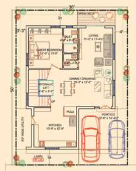  praveens hillside Floor Plan Ground Floor Plan