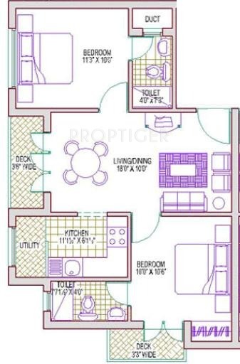 Harmony Serenity (2BHK+2T (796 sq ft) 796 sq ft)