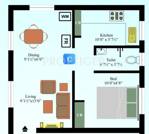 Saai Swaram (1BHK+1T (502 sq ft) 502 sq ft)